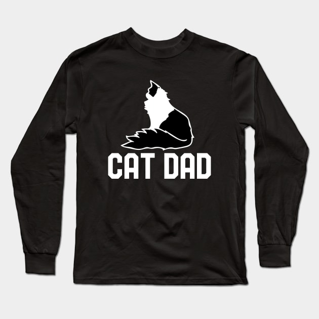 Cat Dad Long Sleeve T-Shirt by bubbsnugg